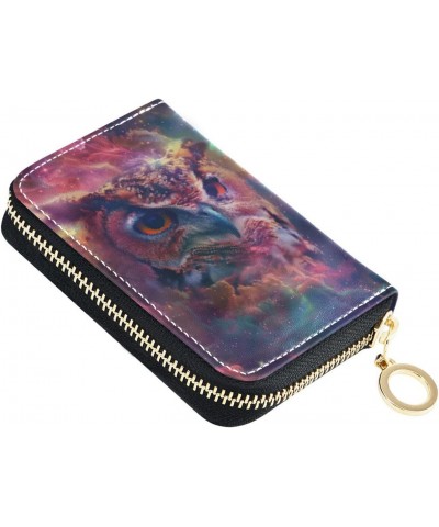 Starry Sky Owl RFID Credit Card Holder Leather With Zipper Card Case Wallet for Women Girls $10.82 Wallets