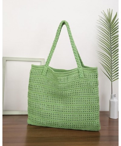 Crochet Bags for Women Summer Beach Tote Bag Large Capacity Shoulder Bag Aesthetic Hobo Bag Knit Bag Hippie Bag Green-b $8.39...