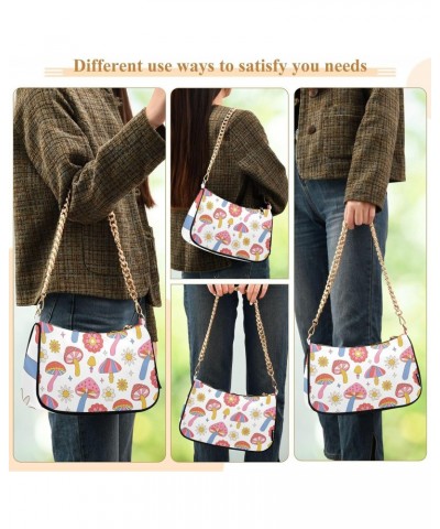 Shoulder Bag Wild Mushroom Daisy Cartoon Women Clutch Handbag Shoulder Purch Boho Bag Date Chain Bag Tote Bag Spring Holiday ...