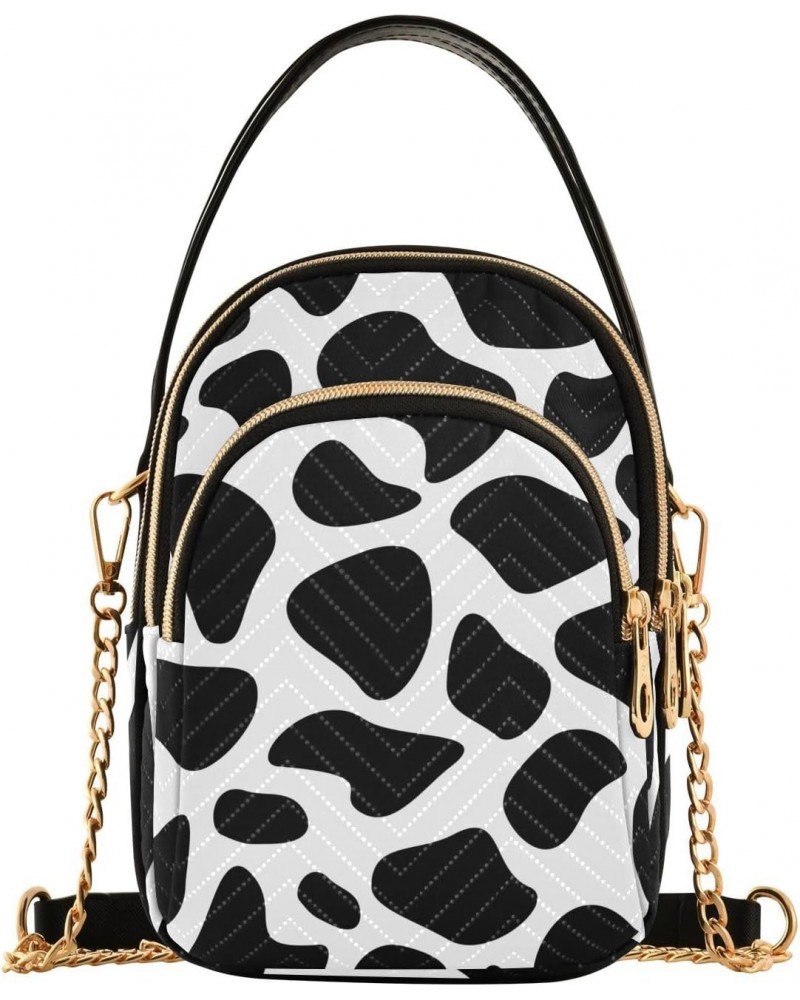 Milk Cow Skin Crossbody Bags for Women Crossbody Bag Handle Satchel with Chain Strap for Carry on $14.55 Satchels