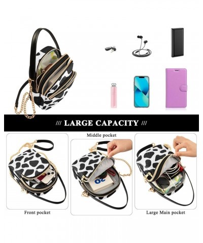 Milk Cow Skin Crossbody Bags for Women Crossbody Bag Handle Satchel with Chain Strap for Carry on $14.55 Satchels