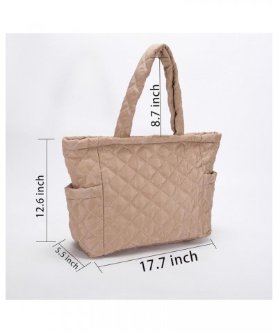 Oxford Tote Bags for Women Quilted Tote Handle Large Capacity Lightweight Aesthetic Pure Color Tote Work/Business bag… Kha $1...