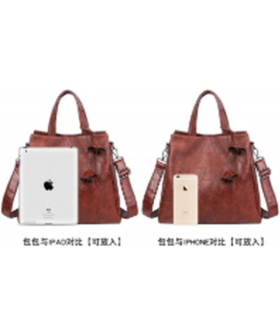 Women's Flower Pendant Single Shoulder Motorcycle Bag Luxury Handbag Satchel (brown) Brown $44.12 Totes