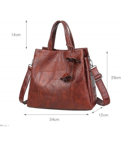 Women's Flower Pendant Single Shoulder Motorcycle Bag Luxury Handbag Satchel (brown) Brown $44.12 Totes