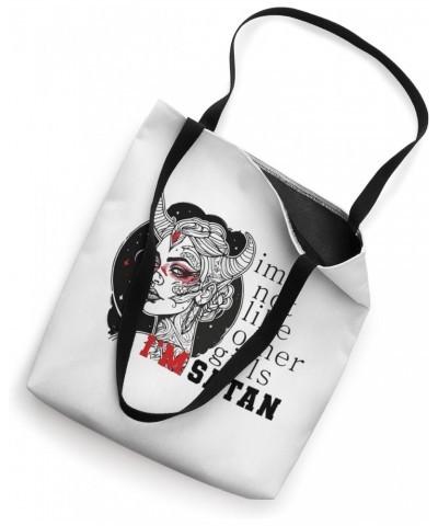 I'm Not Like Other Girls I'm Satan Black women Skull Devil Tote Bag $12.60 Totes