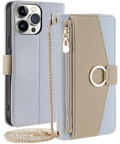 IPhone 12 Pro Max Wallet Case Crossbody IPhone Bag with Card Holder Wallet Zipper Leather Purse Cover (Gray,iPhone 12/12 Pro)...