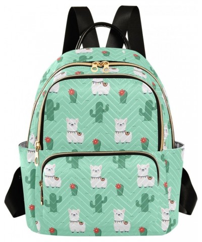 Cute Cactus Llama Alpaca Fashion Backpack Purse for Women Multipurpose Casual Daypack with Multi Pockets & Secured Zipper Lad...