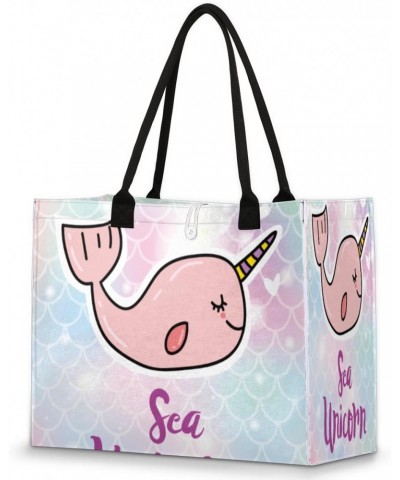 Shark Unicorn Cute Large Tote Bag Shoulder Bag For Women Teachers Nurses Work Shopping Travel Handbag Purse $9.08 Totes