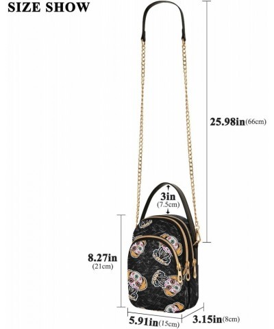 Small Crossbody Bags for Women Trendy Suagr Skull Dog Print Retro Travel Sling Bag Women's Crossbody Handbags Satchel Bags $1...