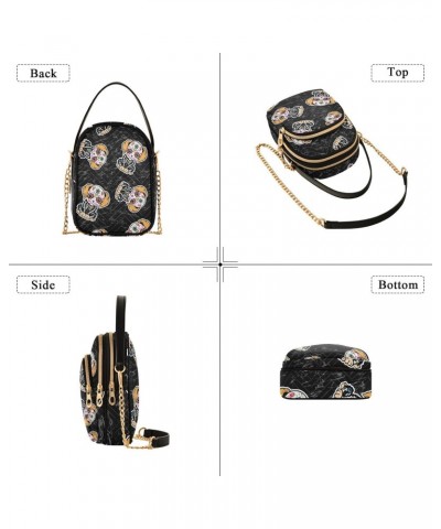 Small Crossbody Bags for Women Trendy Suagr Skull Dog Print Retro Travel Sling Bag Women's Crossbody Handbags Satchel Bags $1...