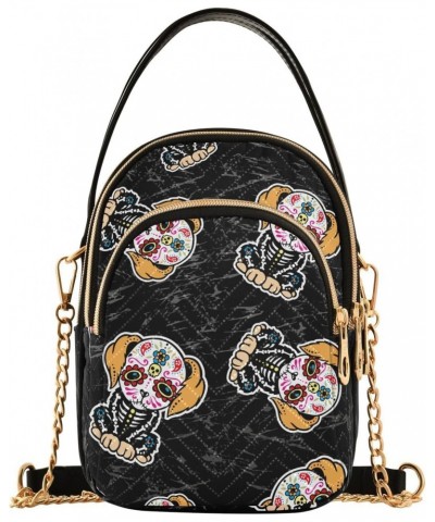 Small Crossbody Bags for Women Trendy Suagr Skull Dog Print Retro Travel Sling Bag Women's Crossbody Handbags Satchel Bags $1...