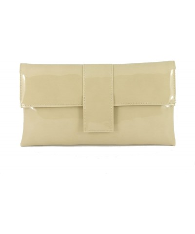 Womens Elegant Patent Clutch Shoulder Bag Occasion Wedding Party Prom Purse Beige Nude $28.07 Evening Bags