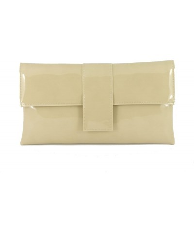 Womens Elegant Patent Clutch Shoulder Bag Occasion Wedding Party Prom Purse Beige Nude $28.07 Evening Bags