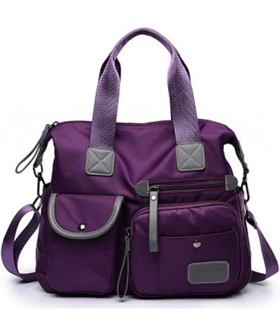 Women Ladies Multipocket Nylon Hobo Top-handle Bags Shoulder Crossbody Bag Totes Satchels Handbags and Purses… Purple $12.87 ...