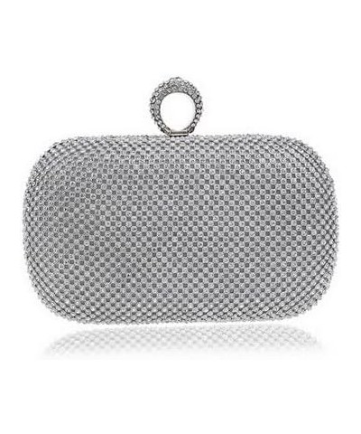 Rhinestone Evening Clutch Silver $21.99 Evening Bags