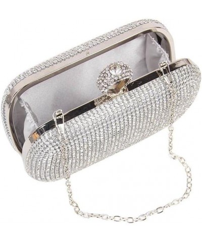 Rhinestone Evening Clutch Silver $21.99 Evening Bags