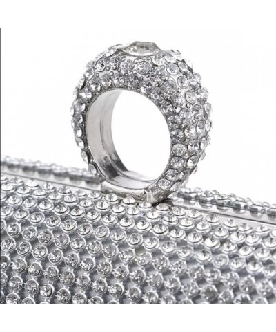 Rhinestone Evening Clutch Silver $21.99 Evening Bags