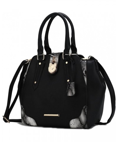 Satchel Bag for Women's, Vegan Leather Crossbody Handbag Top-Handle Purse Lorena Black $33.05 Satchels