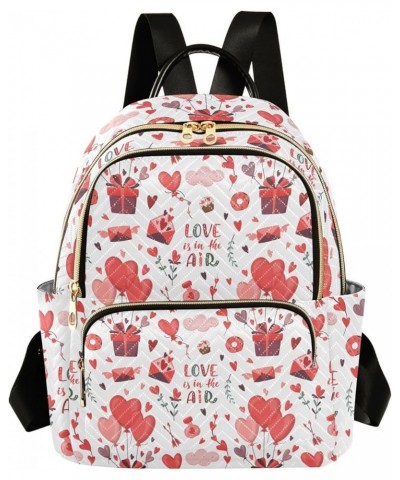 Valentine's Day Heart Mini Backpack Purse for Women, Romantic Love Letters Travel Backpack Fashion Backpack Lightweight Shoul...