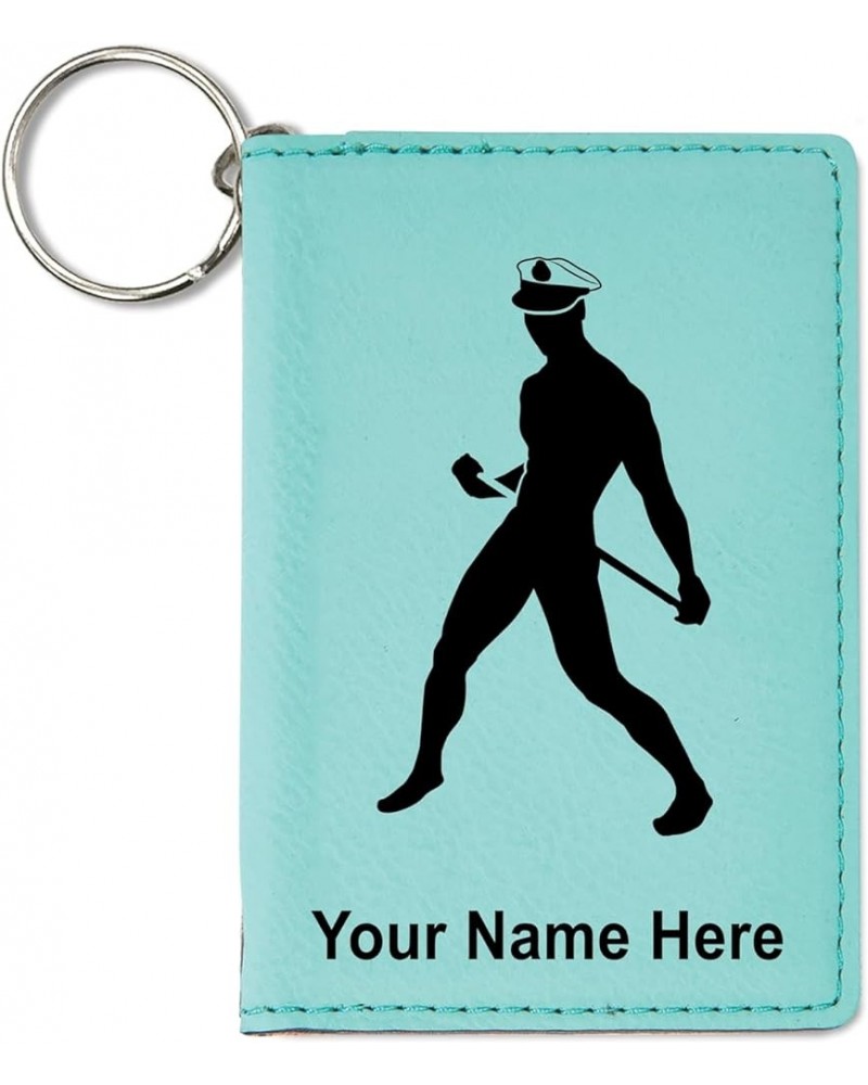 ID Holder Wallet, Exotic Male Dancer, Personalized Engraving Included (Black with Silver) Teal $13.44 Wallets