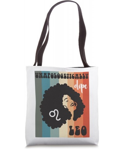 Unapologetically dope Leo Black Woman zodiac Retro Groovy Tote Bag $14.30 Totes