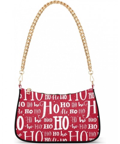 Christmas Shoulder Bag Ho Ho Ho Red White Women Clutch Handbag Date Chain Bag Holiday Birthday Xmas White Elephant Gift for G...