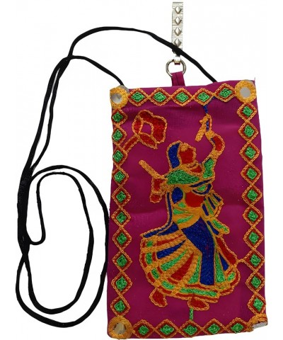 Rajasthani Art Indian Purse With Coin Pocket And Sari Hook | CellPhone Mini Crossbody Sling Bag Shoulder Bag & Wallet Dancing...