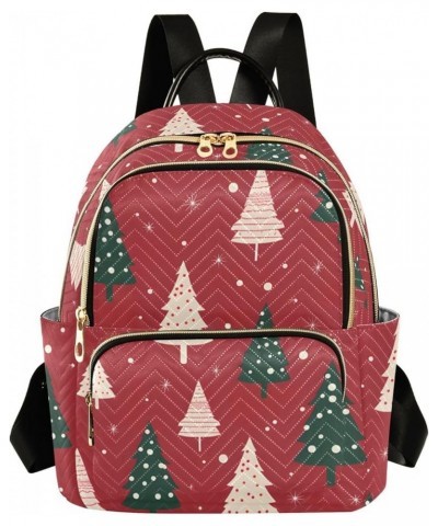 Polka Dot Striped Christmas Trees Fashion Travel Backpack for Women Multi Pockets Lightweight Purse for Women-S Multicolor Sm...