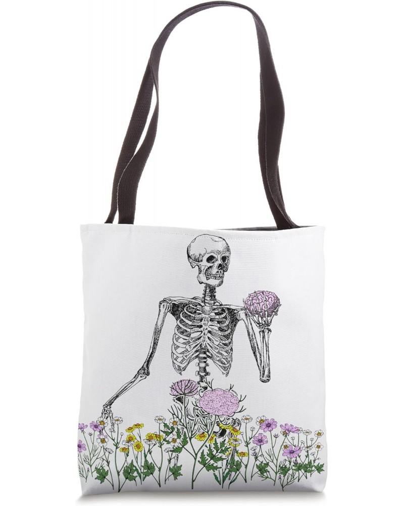 Aesthetic Skeleton Floral Plant Nature Vintage Art Tote Bag $13.63 Totes