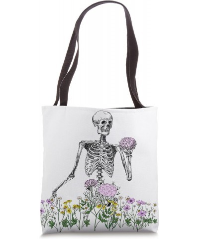 Aesthetic Skeleton Floral Plant Nature Vintage Art Tote Bag $13.63 Totes