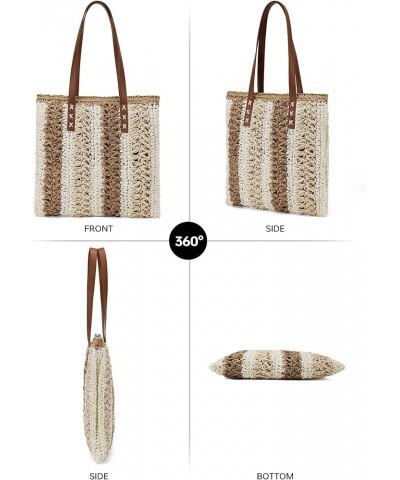 Straw Bag Mesh Beach Bag The Tote Raffia Bag for Women Summer Beach Designer Hobo Purse 2024 Large Woven Women's Handbags Kha...