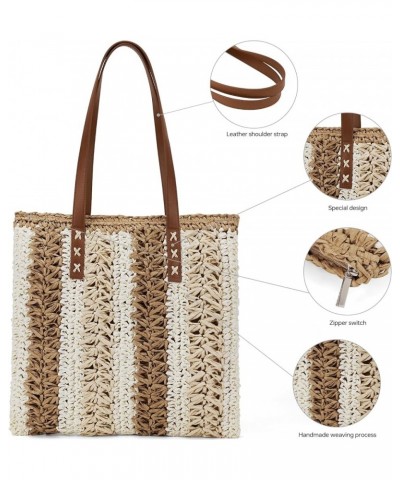 Straw Bag Mesh Beach Bag The Tote Raffia Bag for Women Summer Beach Designer Hobo Purse 2024 Large Woven Women's Handbags Kha...