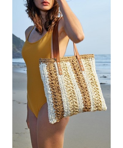 Straw Bag Mesh Beach Bag The Tote Raffia Bag for Women Summer Beach Designer Hobo Purse 2024 Large Woven Women's Handbags Kha...