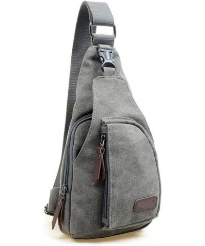 Chest Bag For Men Men's Canvas Leather Backpack Shoulder Strap Chest Bag C $42.20 Crossbody Bags