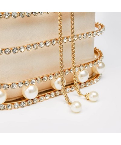 Hollow Out Evening Clutch Chic Metal Handle Rhinestone Clutch Purse Wedding Party Handbag (black) Beige $55.79 Evening Bags