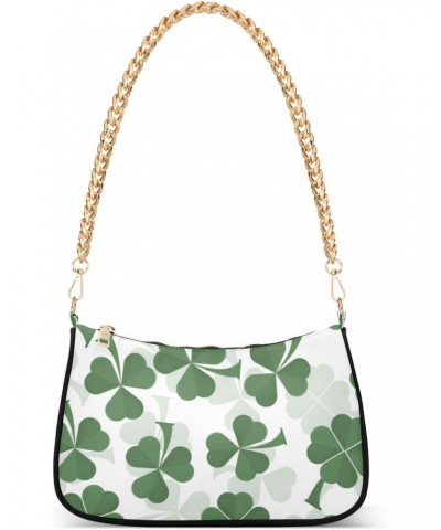 Crossbody Bags for Women Shoulder Purse Clover Leaves Three Handbags Stylish Clutch Purse with Chain Strap $15.89 Shoulder Bags