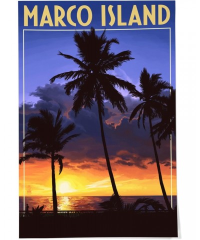 24x36 Inch Giclee Print, Marco Island, Palms and Sunset $25.99 Totes