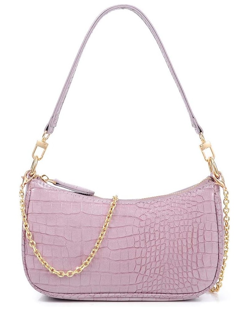 Shoulder Bag Retro Classic Purse Clutch Shoulder Tote HandBag with Zipper Closure for Women Taro Purple $16.79 Totes