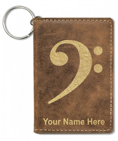 ID Holder Wallet, Bass Clef, Personalized Engraving Included (Black with Silver) Rustic $16.23 Wallets