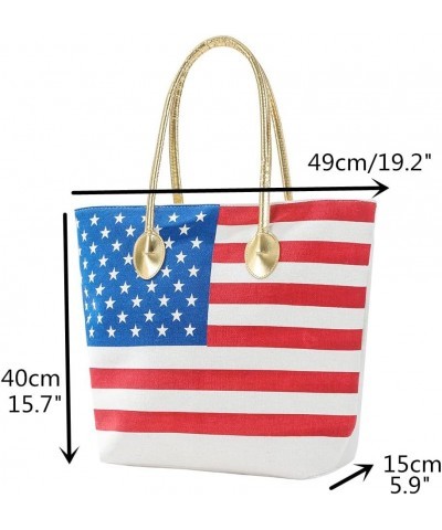 Large Beach Tote Bag 4th of July National Day Patriotic Flag Tote Shoulder Bag Purse $12.95 Totes