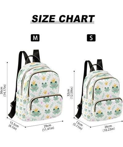 Women Backpack Purse Cute Frogs Crowns Fashion Shoulder Bags Travel Backpack Small Daypacks S Medium $11.44 Backpacks