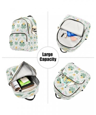 Women Backpack Purse Cute Frogs Crowns Fashion Shoulder Bags Travel Backpack Small Daypacks S Medium $11.44 Backpacks