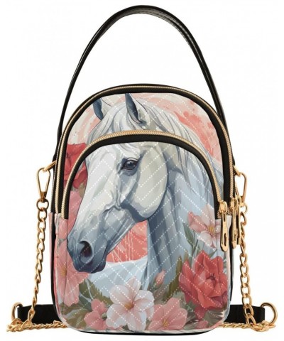 Colorful Flower Horse Joko lvery Cross Body Purse Crossbody Bags Chain Handbag Shoulder Bag for Gifts Women Work $9.90 Crossb...