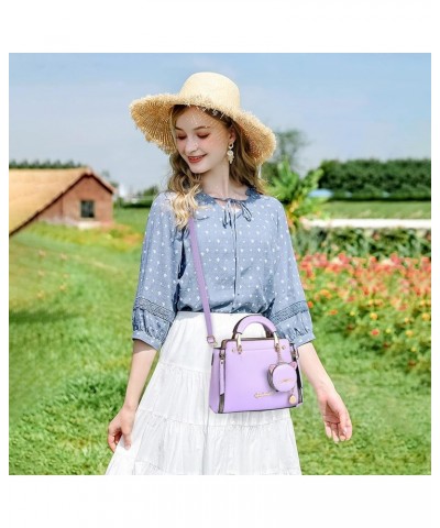 Women Handbag Cute Crossbody Bag Girl Top-Handle Bags Ladies Satchel Shoulder Bag Purple $32.55 Satchels