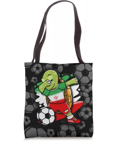 Dabbing Turtle Iran Soccer Fans Jersey Iranian Football Fan Tote Bag $14.67 Totes