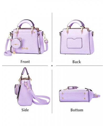 Women Handbag Cute Crossbody Bag Girl Top-Handle Bags Ladies Satchel Shoulder Bag Purple $32.55 Satchels