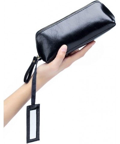 Clutch Bag for Women Leather Wristlet Handbag Small Evening Purse (Black) Black $10.50 Evening Bags