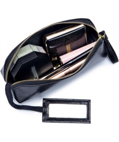 Clutch Bag for Women Leather Wristlet Handbag Small Evening Purse (Black) Black $10.50 Evening Bags