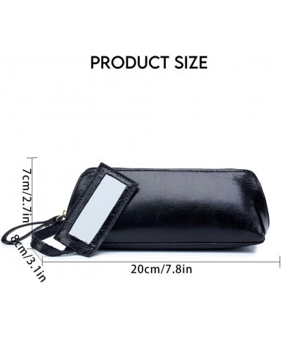 Clutch Bag for Women Leather Wristlet Handbag Small Evening Purse (Black) Black $10.50 Evening Bags