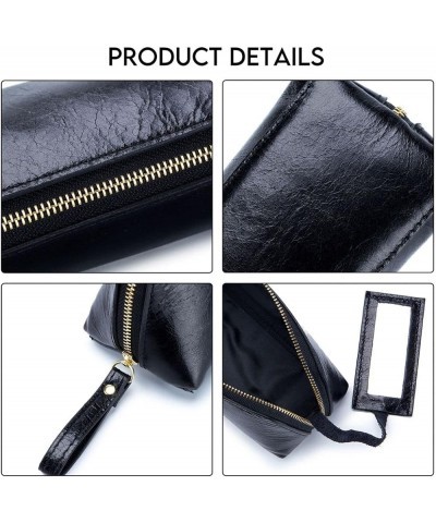 Clutch Bag for Women Leather Wristlet Handbag Small Evening Purse (Black) Black $10.50 Evening Bags